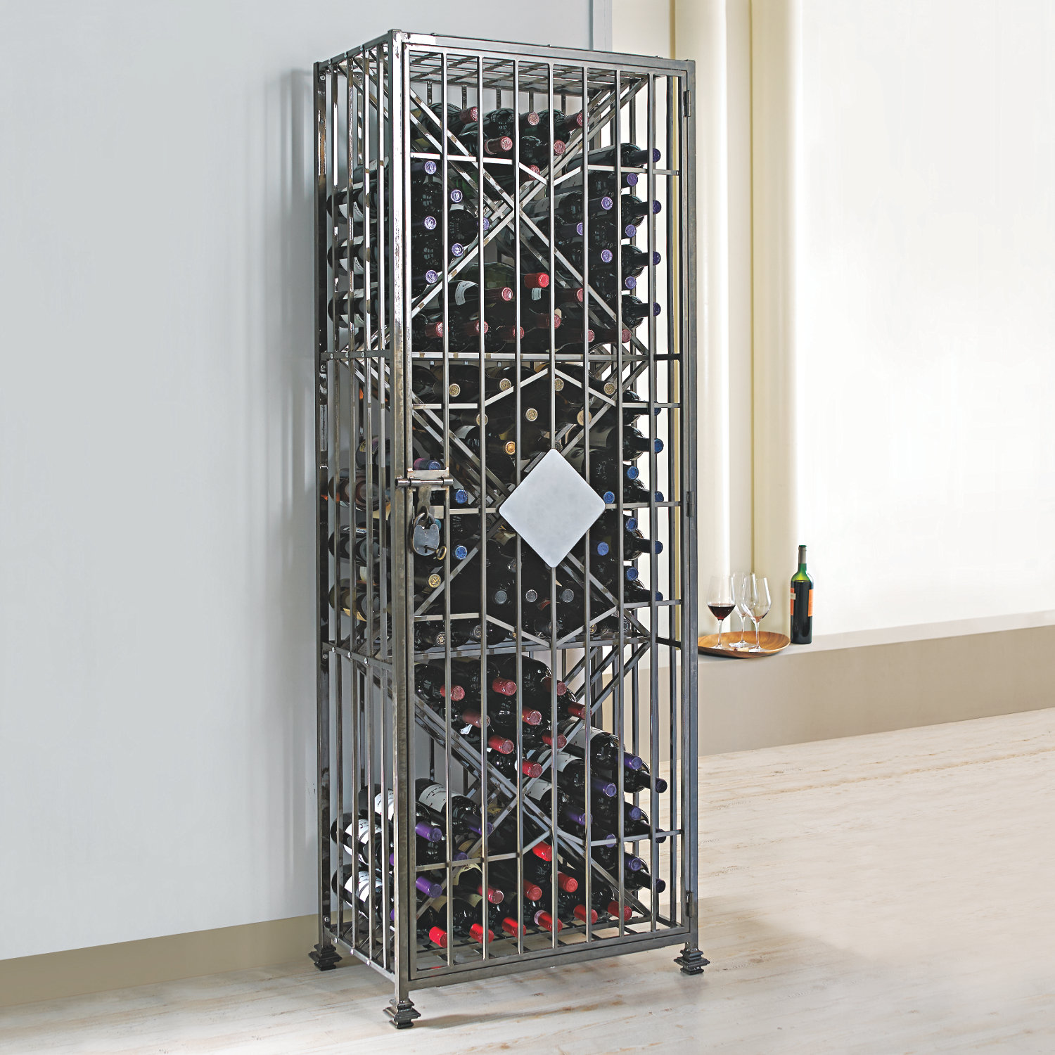 96 Bottle SoHo Steel Wine Jail eBay