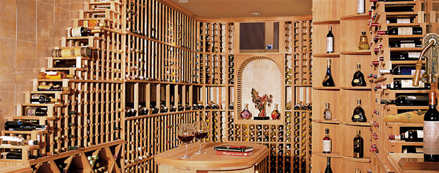 WhisperKOOL split system cooling unit in wine cellar