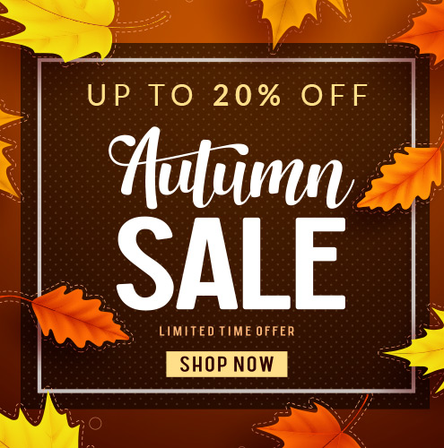 Fall Sale! Save up to 20% + Free Shipping