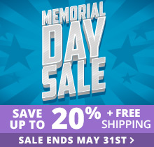 Memorial Day Sale! Save up to 20% + Free Shipping