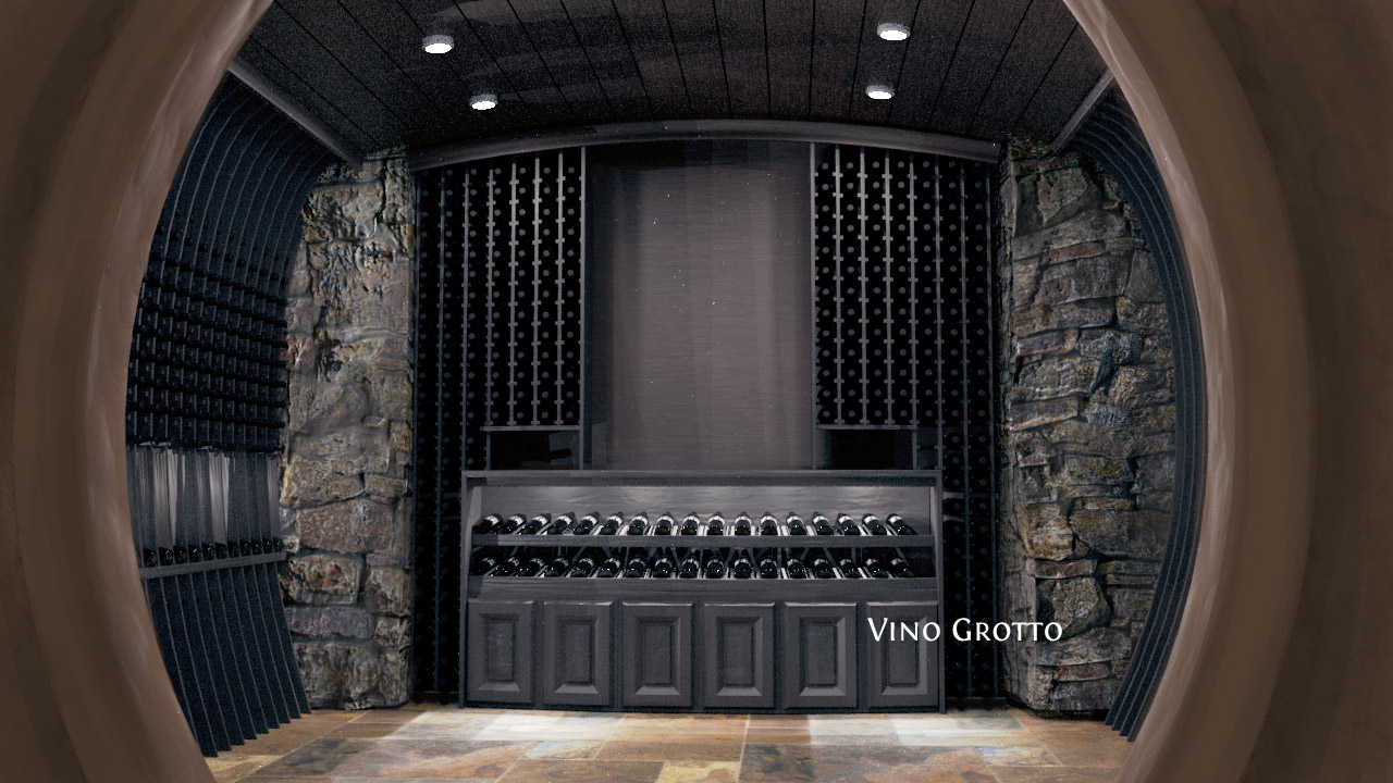 Vino Grotto curved custom wine cellar