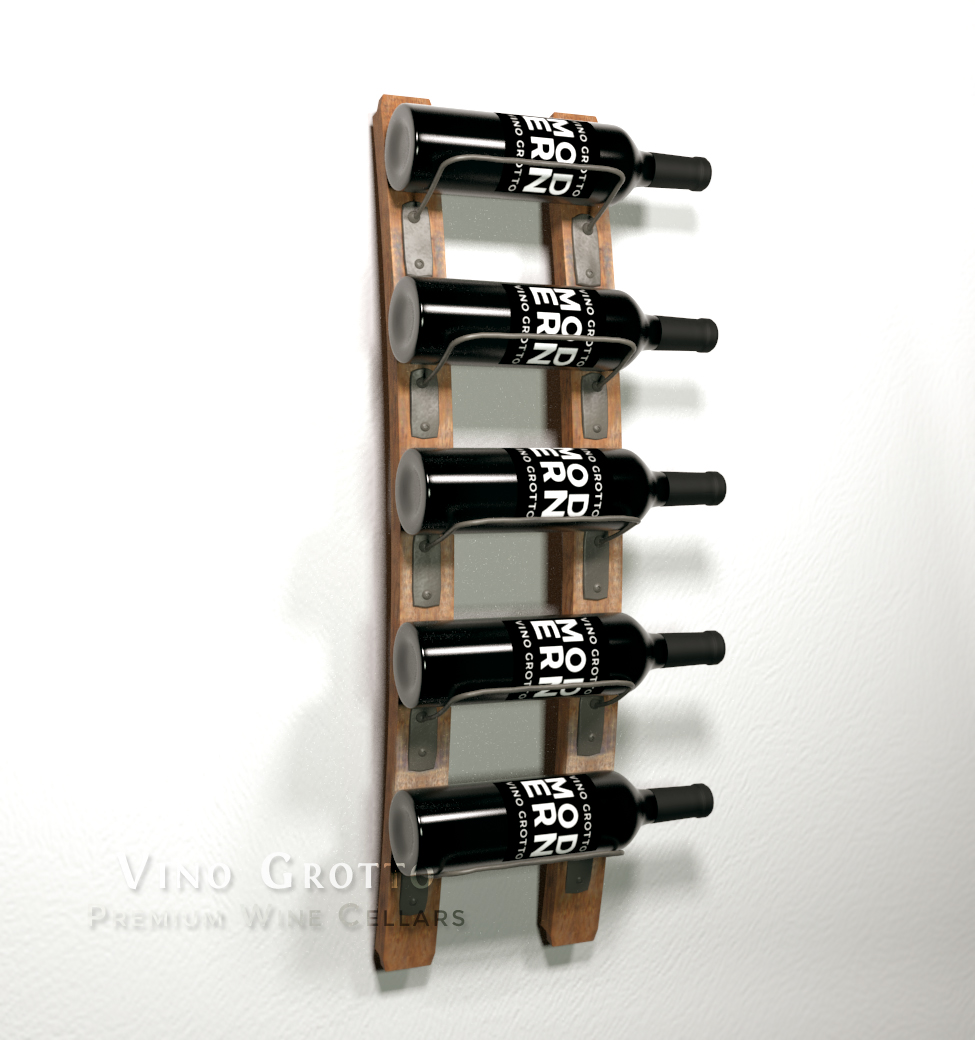 Personalized Wine Rack- Rustic Wood Wine Display - 5 Bottle