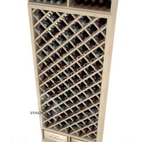 Professional Series - 8 Foot - Individual Diamond Wine Bin - Pine Detail