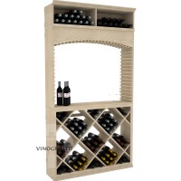 Professional Series - 7 Foot - Tasting Station with Solid Diamond Bin and Archway - Pine Showcase