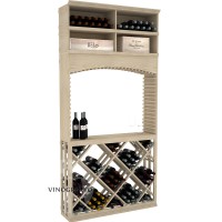 Professional Series - 8 Foot - Tasting Station with Lattice Diamond Bin and Archway - Pine Showcase