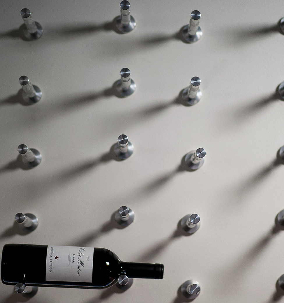 thumbnail image 2 of Matte Gold Wine Wall Mounts - Set Of 5 Aluminum Bottle Display Pegs For Home Bar Decor 2 of 12