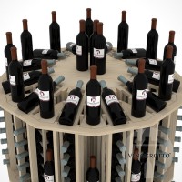 Retail Value Series - 204 Bottle Commercial Round Aisle Display - Pine
