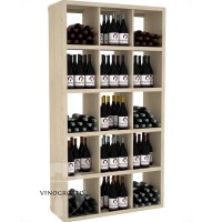Retail Value Series - Commercial Rectangular Wine Bin and Shelf - 240 Bottles - Pine Showcase