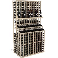 Retail Value Series - 300 Bottle Triple Tier Wine Display with Double Deep Base - Pine Showcase