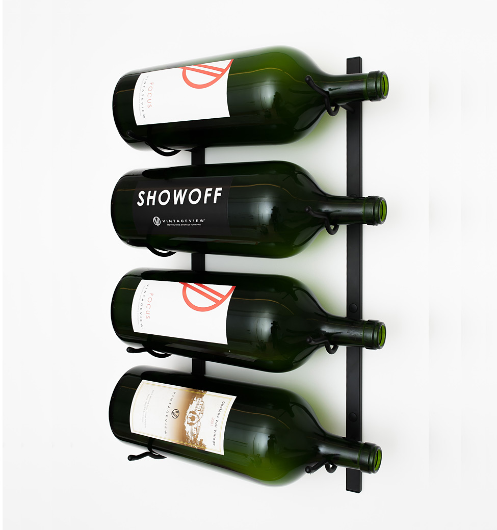 VintageView Big Bottle Wall Wine Rack (3-6 Liter bottles 