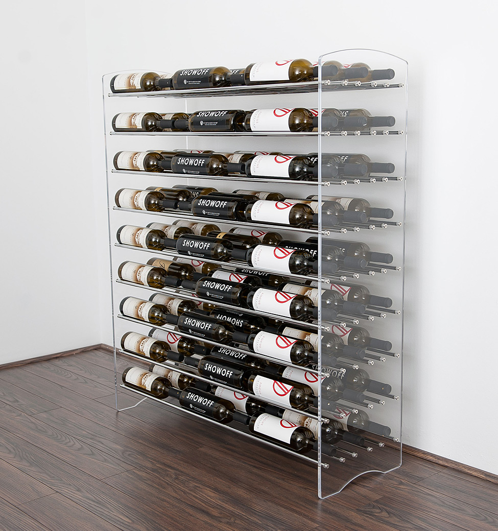 Evolution Wine Wall Presentation Row (wall mounted metal wine rack) -  VintageView