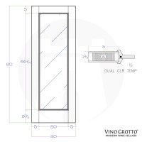 The Barolo Wine Cellar Door with Full-Length Glass - Spec Diagram