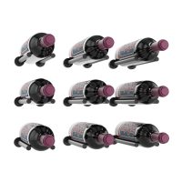 Vino Rails Wine Rack Designer Kit - 3x3 - 9 Bottles - Matte-Black Showcase