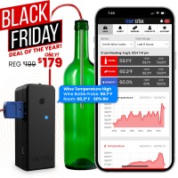 Black Friday - Temp Stick WiFi Temperature and Humidity Monitor with Wine Bottle Probe - Black