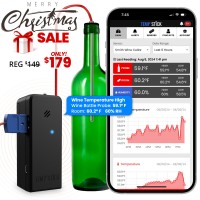 Xmas Sale - Temp Stick WiFi Temperature and Humidity Monitor with Wine Bottle Probe - Black