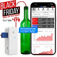 Black Friday - Temp Stick WiFi Temperature and Humidity Monitor with Wine Bottle Probe - White