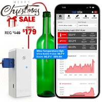 Xmas Sale - Temp Stick WiFi Temperature and Humidity Monitor with Wine Bottle Probe - White