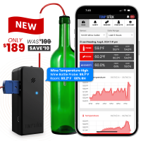 Temp Stick WiFi Temperature and Humidity Monitor with Wine Bottle Probe - Black